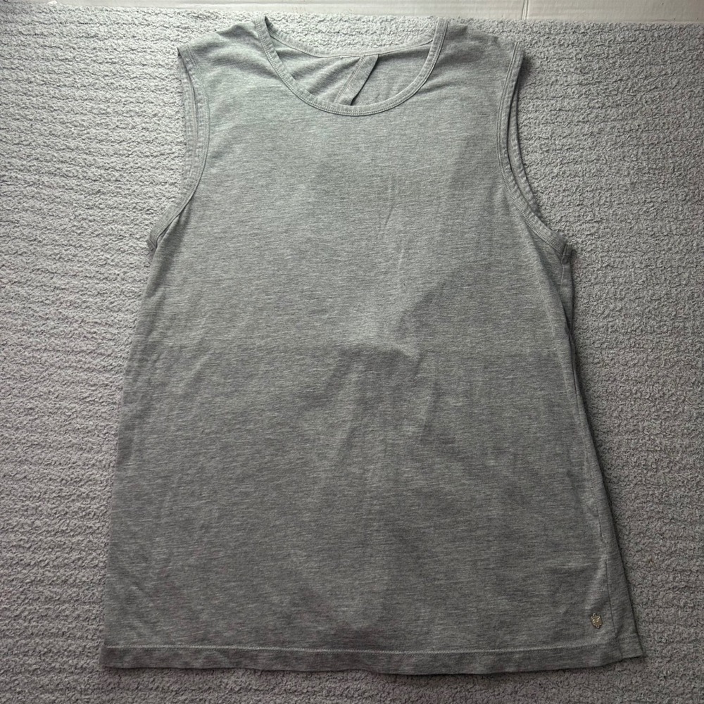 Fabletics Tank Top Twist Back Gray OS Athleisure Sporty Yoga Workout Minimalist